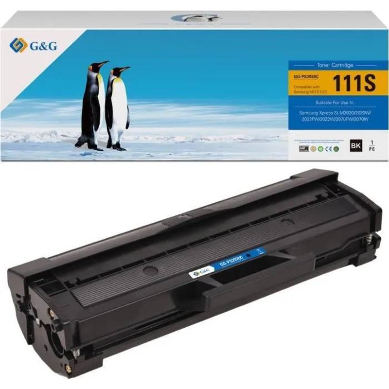 G&G 111S Compatible Samsung MLT-D111S Noir Laser Cartouche de toner Pour Samsung Xpress SL-M2020W -SL-M2022W - SL-M2070W