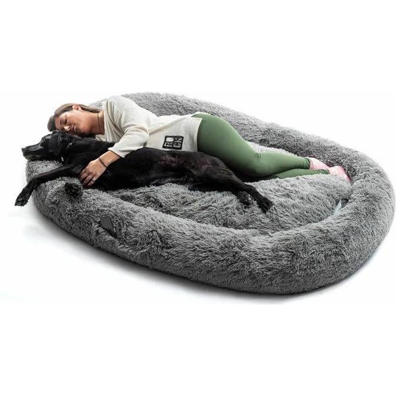 Lit De Chien Pour Humains - Innovagoods - Xxl - Gris - Ergonomique - Housse Amovible