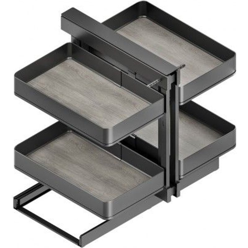 Panier coulissant extractible d'angle Harmony en acier anthracite EMUCA