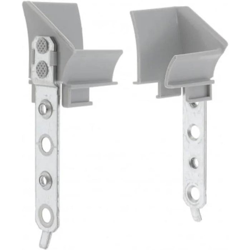 2x Tulipe volet roulant traditionnel ou tunnel pour lames de 12 à 15mm 4 trous PVC gris Universel Fenêtre Store