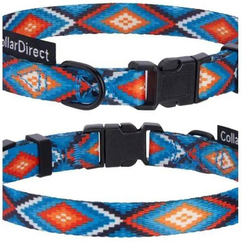 Collier Pour Chien En Nylon Réglable 35,6-45,7 Cm, Léger, Confortable, Motif Coloré, Fermeture Rapide, Résistant Et Élégant