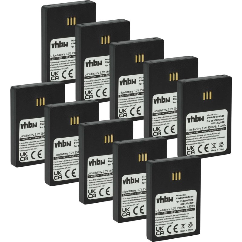 vhbw 10x Batterie compatible avec Siemens CUC325 téléphone fixe sans fil (950mAh, 3,7V, Li-ion) noir