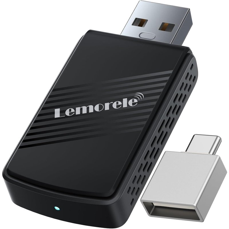 Adaptateur sans Fil Android Auto & Carplay sans Fil 2 en 1 Stick Convertir Filaire Android Auto/Carplay en sans Fil pour Voitures avec Carplay, USB C/A