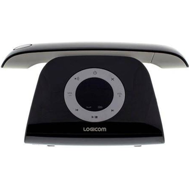 Téléphone sans fil Logicom Telephone fixe design retro repondeur Noir