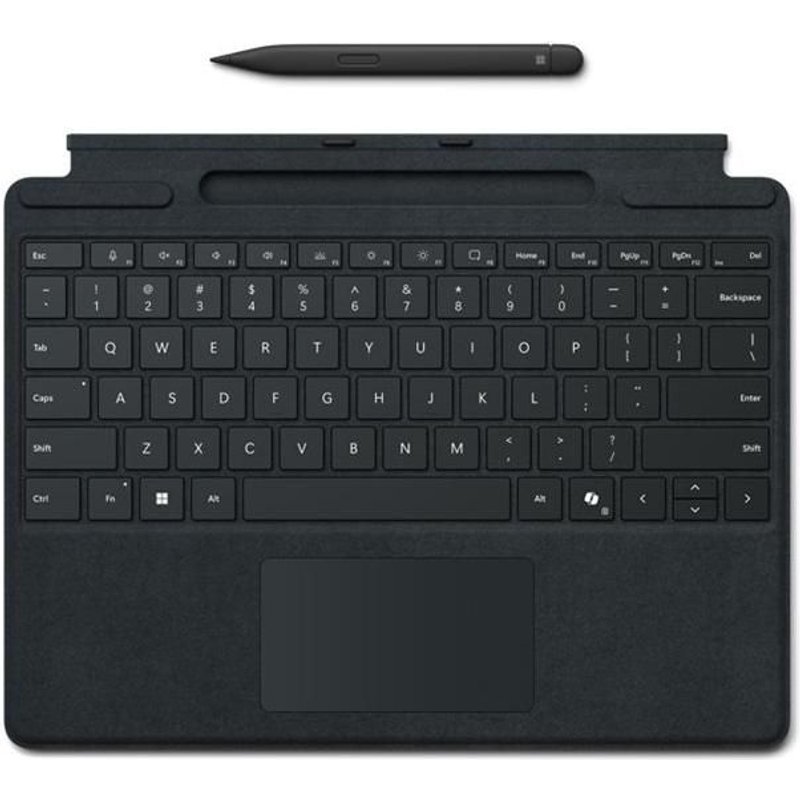 Microsoft Surface Pro Keyboard for Business - Clavier - avec rangement pour stylos - avec pavé tactile, accéléromètre - rétroéclairé - QWERTY - Italien - noir - avec Slim Pen - pour Surface Pro 10 for Business, Pro 8 for Business, Pro 9 for...