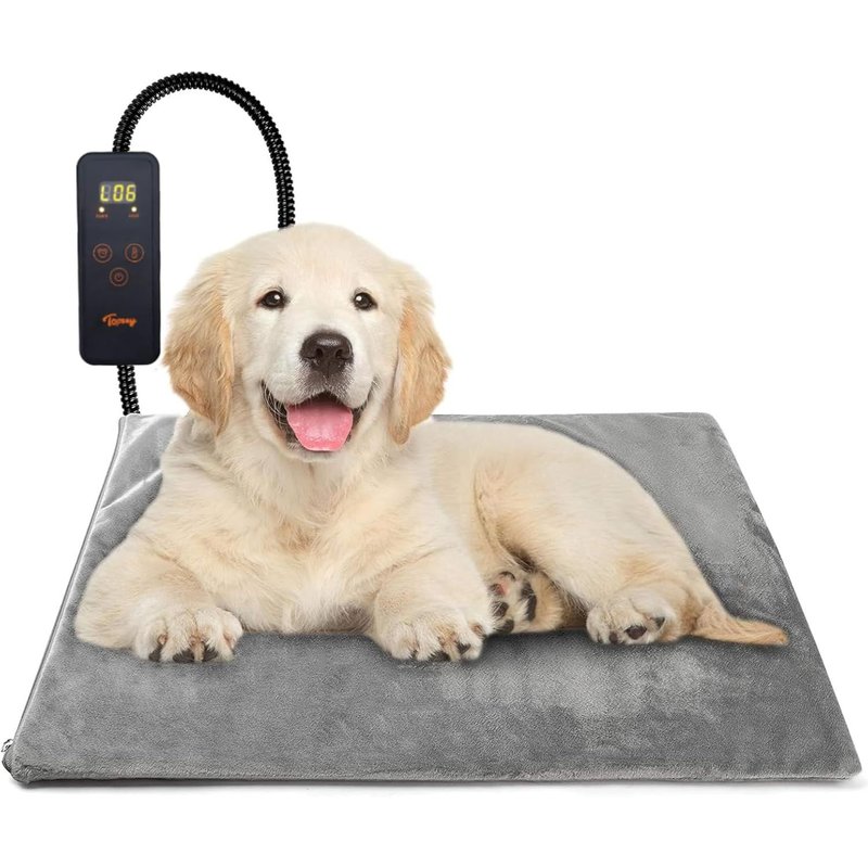 Chien Chat Tapis Chauffant 60*45cm, Coussin Chauffant Électrique Pour Animaux Avec Couverture Crystal Velvet Pour Chats Et Chiens De Nouveau-Né, De Petite Taille Et De Personnes Âgées, Gris-M