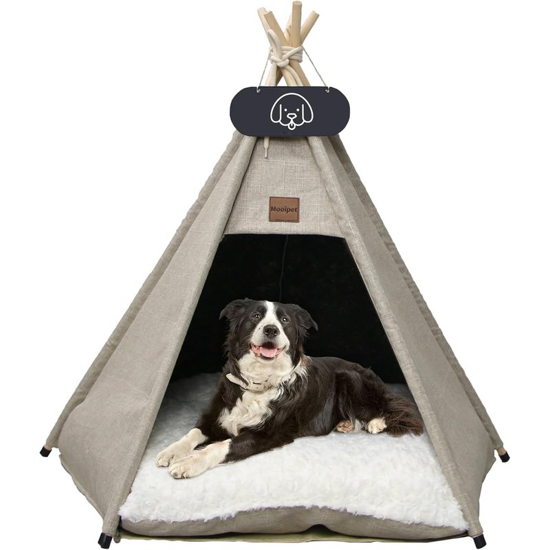 Chien Tente Tipi Pour Animaux De Compagnie Teepee Tente Pour Chiens Et Chats Avec Coussin Lavable Animaux Jouer Tente Avec Tableau Noir 50x50x60cm