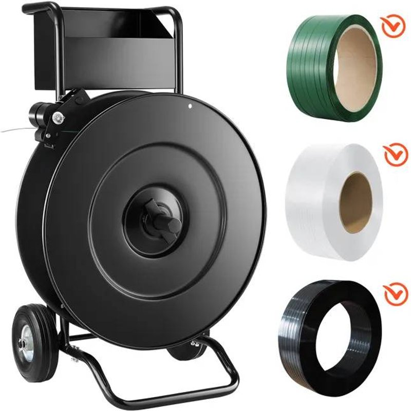 Chariot de Cerclage pour Bobines PET/PP/Acier-Duoku-avec Noyaux de 203/406 mm-Distributeur Robuste-Doté d'Un Frein à Tambour