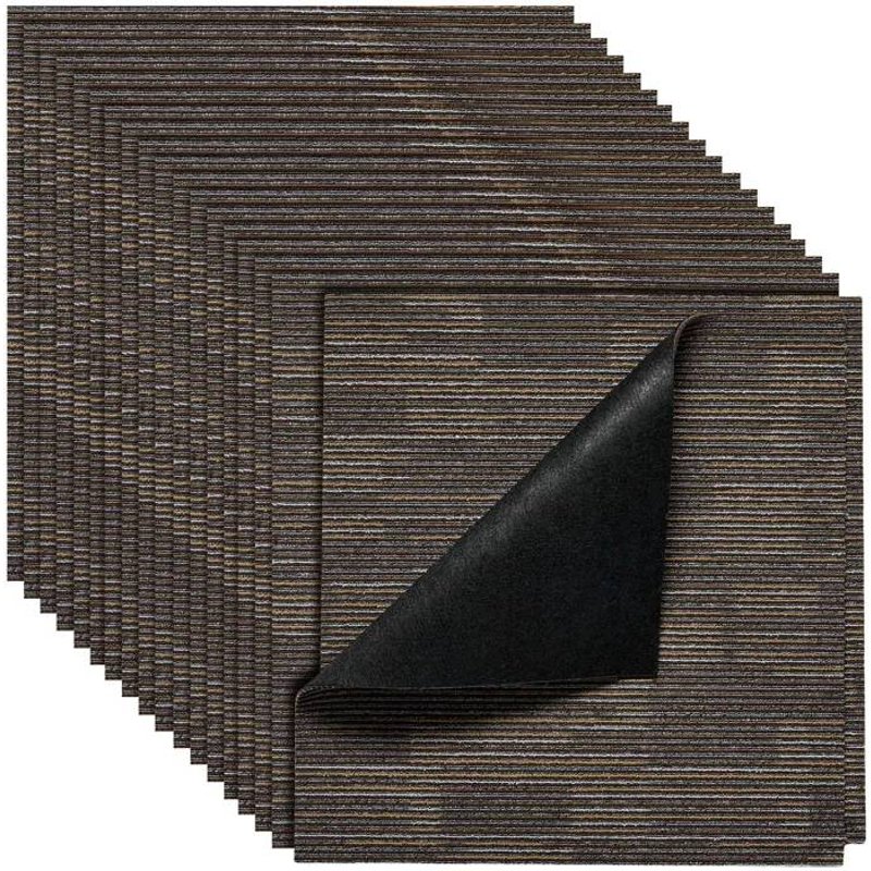 Dalle de Moquette Réutilisable-Duoku-61 x 61 cm-Lot de 24-Couvrant 8,9 ¿-Epaisseur 6 mm-à Poils Ras-Revêtement de Sol Modulaire