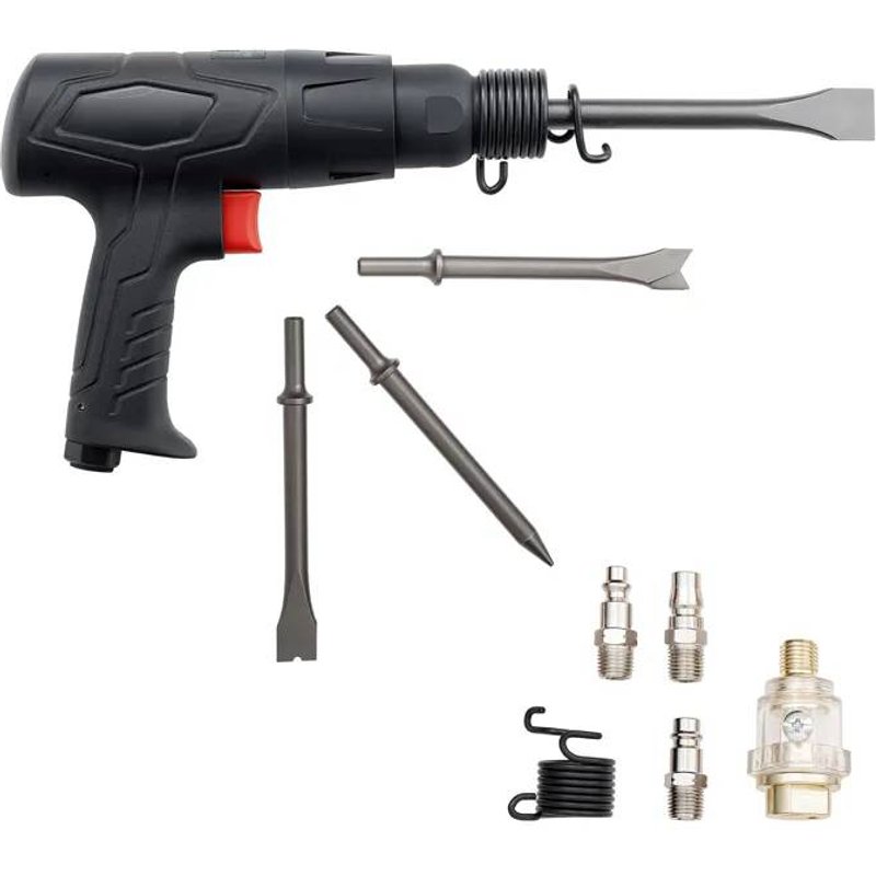 Marteau Pneumatique-Duoku-2500-2700 bpm-Outil Compact avec Course de 7 cm-Inclus 4 Burins de 17 cm-Idéal pour Découper le Métal