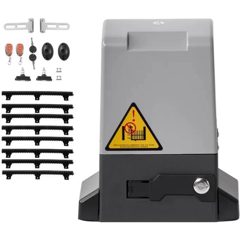 Motorisation de Portail coulissant 400W-Duoku-Système Electrique pour Portes Jusqu'à 25m et 1000kg-Moteur Crémaillère en Nylond