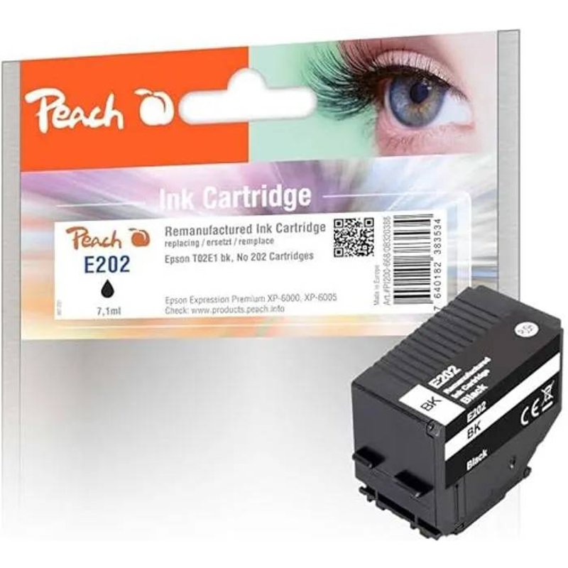 Cartouche d'encre - PEACH - Compatible Epson T02E1 - Noir - 8000 pages - 7,10 ml