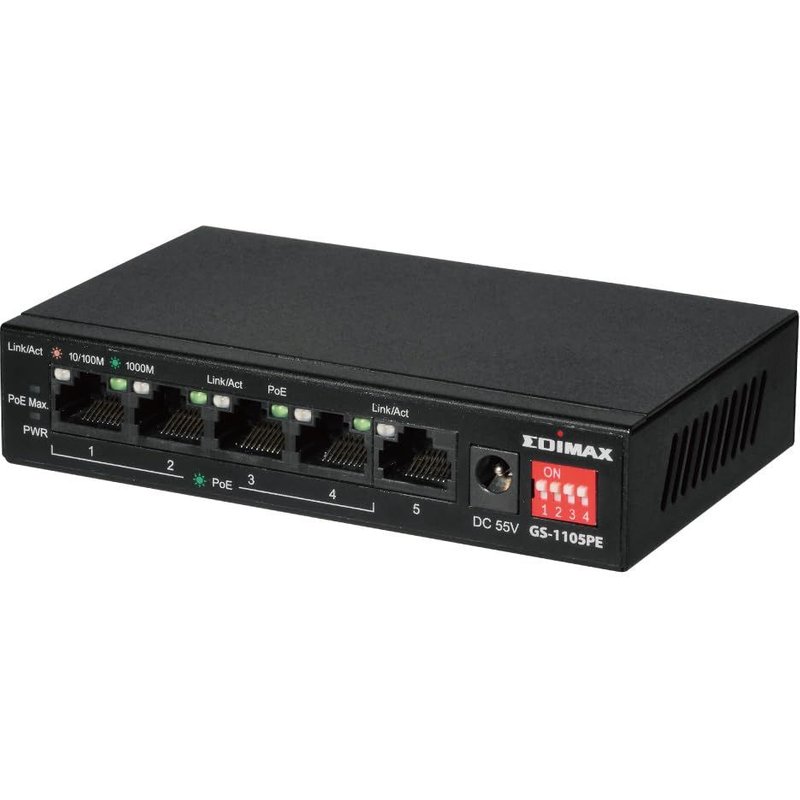 Edimax GS-1105PE Swithc 5xGbE (4PoE+) LR