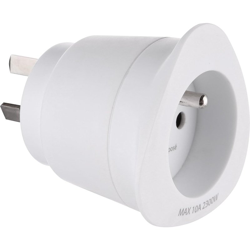 70050 Adaptateur de voyage France/Europe vers australie/chine 2 Broches Europe vers 3 Broches australie, White