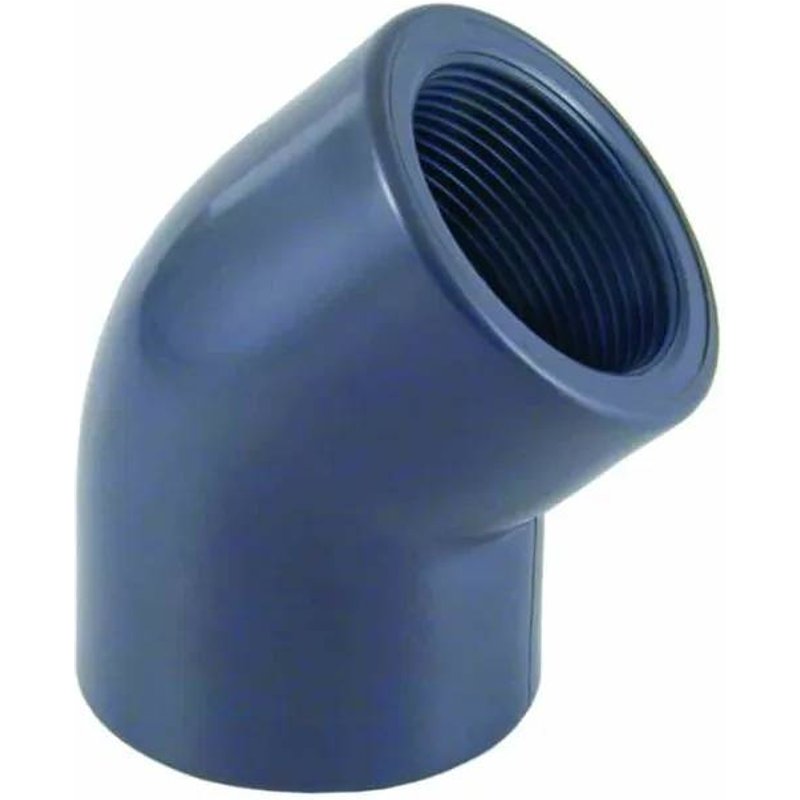 Coude PVC 45 Degrés, Manchon et Filetage Intérieur 40 mm, PN10