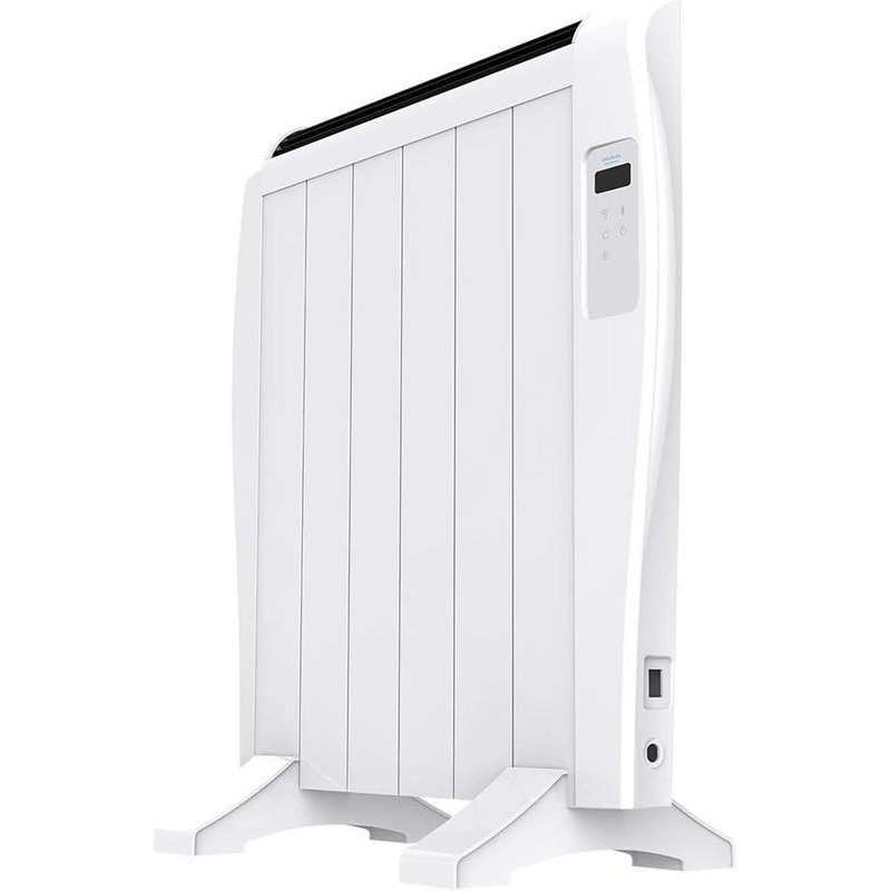 Radiateur Electrique Basse Consommation Ready Warm 1200 Thermique Connecté. 6 éléments, 900 W, mural ou au sol, 3 modes, minuterie, écran LCD, contrôle Wifi, ultra-plat