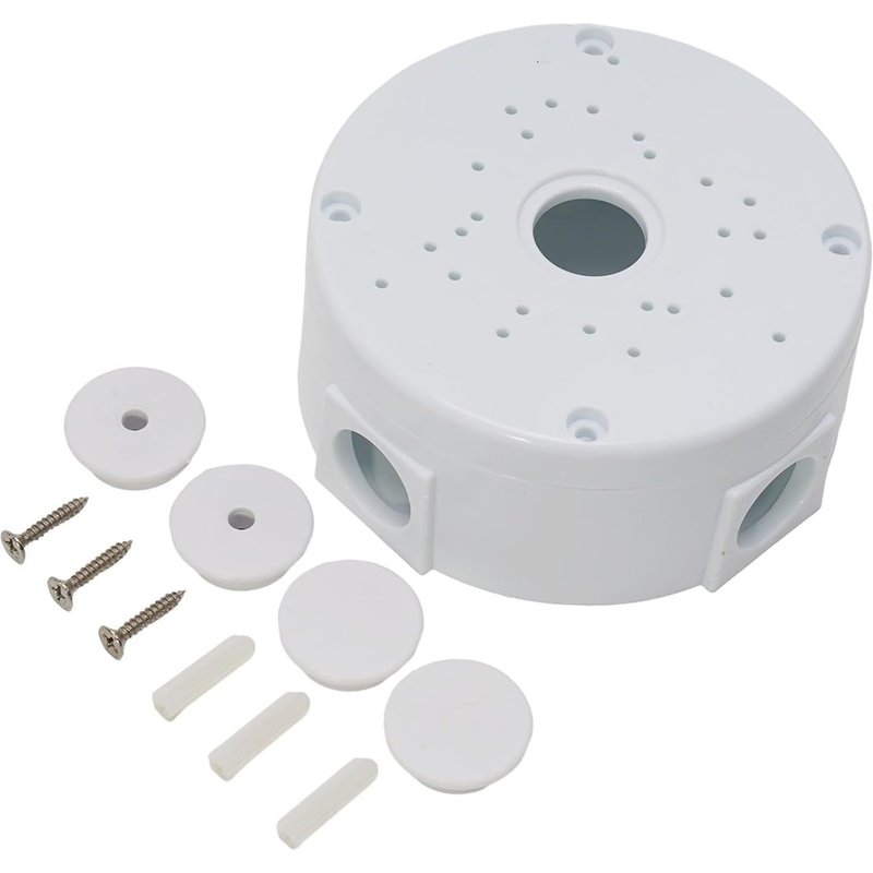 Boîte de jonction étanche pour caméra dôme - Installation soignée et professionnelle - Blanc - Plastique - Résistant à l'eau - Inclut 1 support dôme pour caméra de surveillance