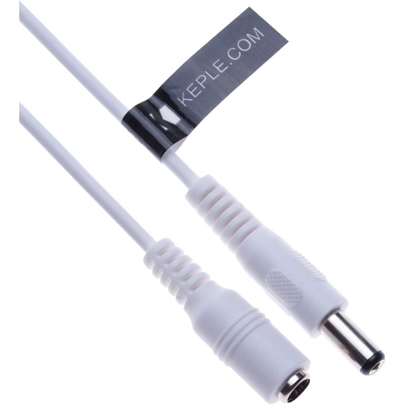 Câble d'extension d'alimentation DC 2.1mm / 5.5mm Mâle à Prise Femelle Connecteur 2m Adaptateur de Cordon CCTV Compatible avec CCTV Security Camera, IP Camera, DVR Standalone, LED Strip, Moniteurs