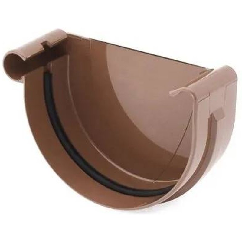 Embout Gouttière Gauche Marron, Système 75 - Accessoires Gouttière