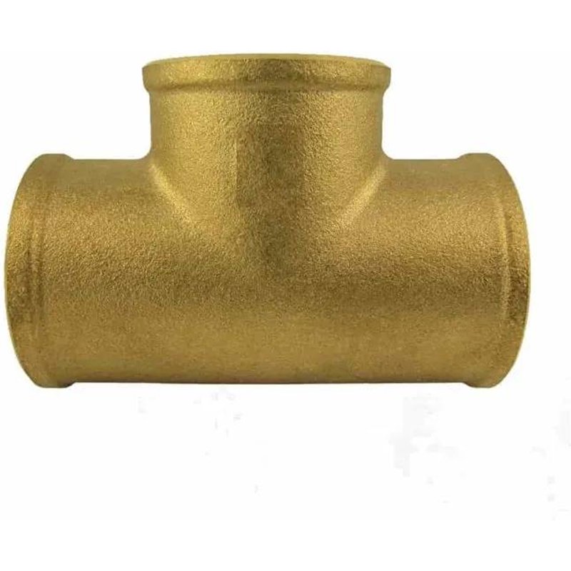 Té en Laiton Réduit 1" x 3/4" x 1" - Raccord Plomberie Chauffage Sanitaire
