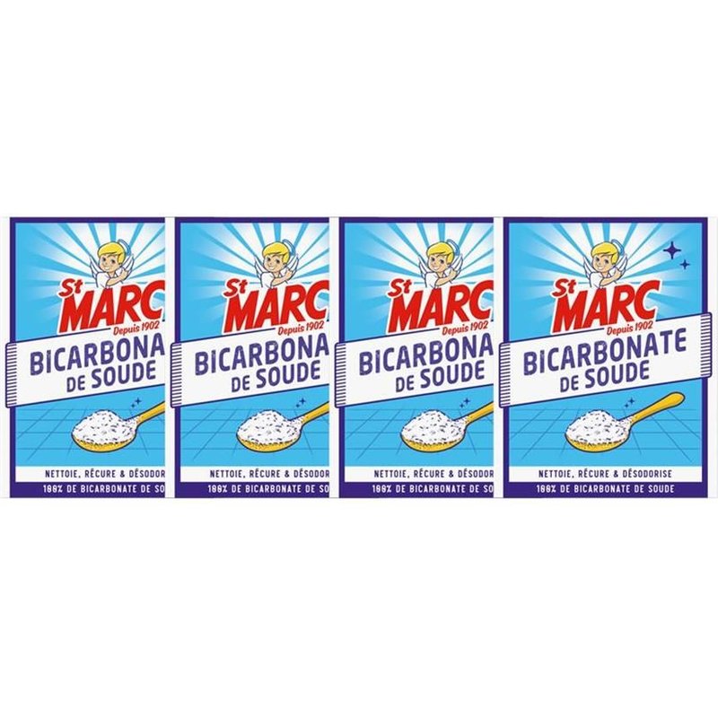 ST MARC Lot de 4 Bicarbonates de Soude Pot de 680 g