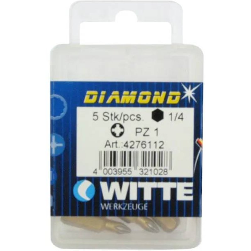 Embouts de tournevis - Witte - PZ 1 Diamond - Longueur 25 mm - 5 unités