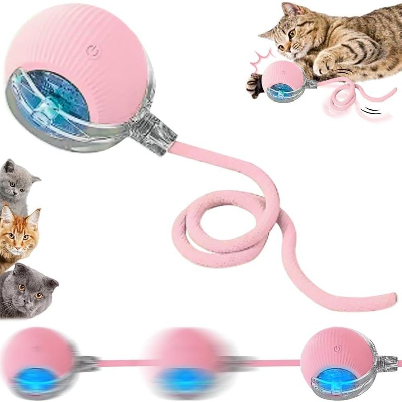Cmws-Nouvelle Balle Interactive Pour Chiens, Jouet Interactif Pour Chats, Balle De Jeu Interactive À 360°, Boule De Roulement Automatique Intelligente Pour Chats Et Chiens (Rose)
