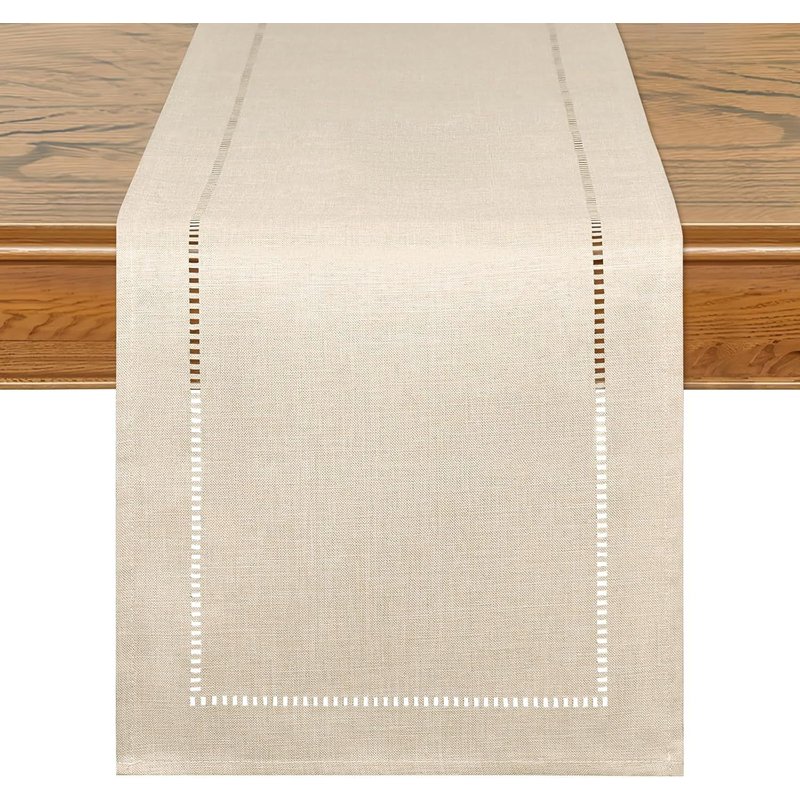 Chemin De Table Rustique Bohème En Coton Et Lin - 72 Pouces De Long, Tressé À Rayures Pour Dîner, Fête, Vacances - 15 X 72 Pouces