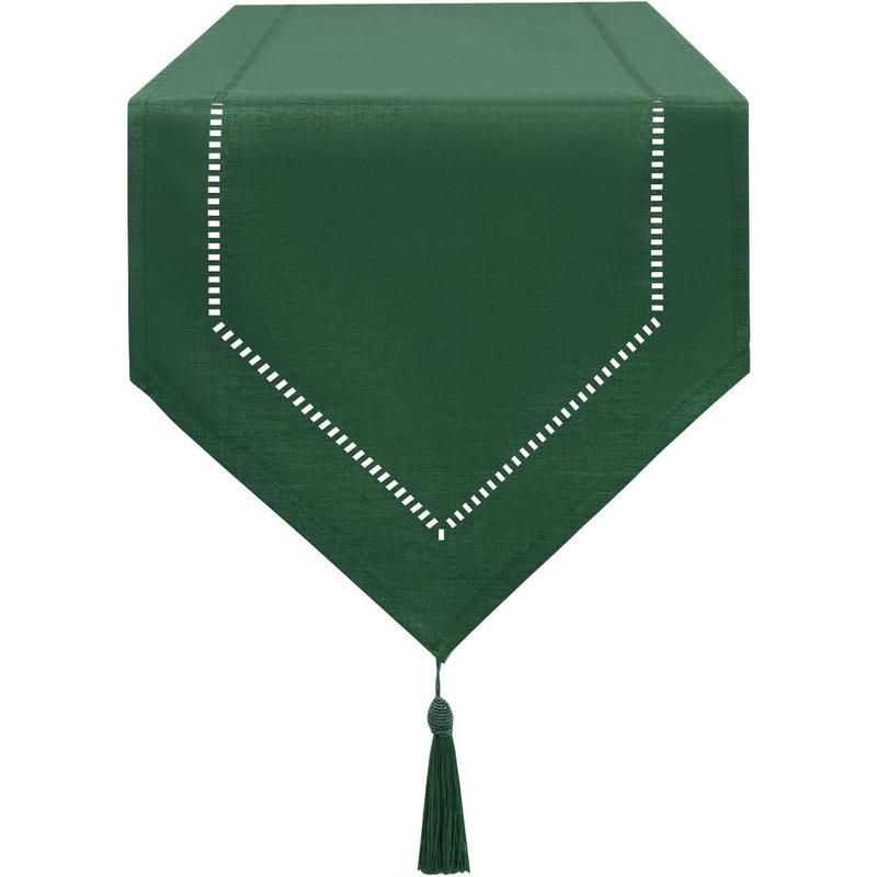 Chemin De Table Vert Foncé 32 X 150 Cm Moderne Au Design Innovant Lin Couleur Pure, Lavable De Bonne Qualité Chemin De Table Épis De Blé Design Restaurant Party Holiday Décoration