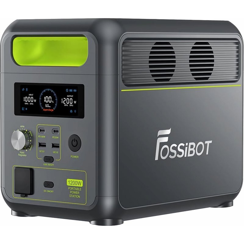 FOSSiBOT F1200 générateur électrique portable, batterie LiFePO4 puissance de sortie 1200W (pic 2400W) 1024Wh, générateur solaire adapté à l'usage de secours familial/camping extérieur/VR-car