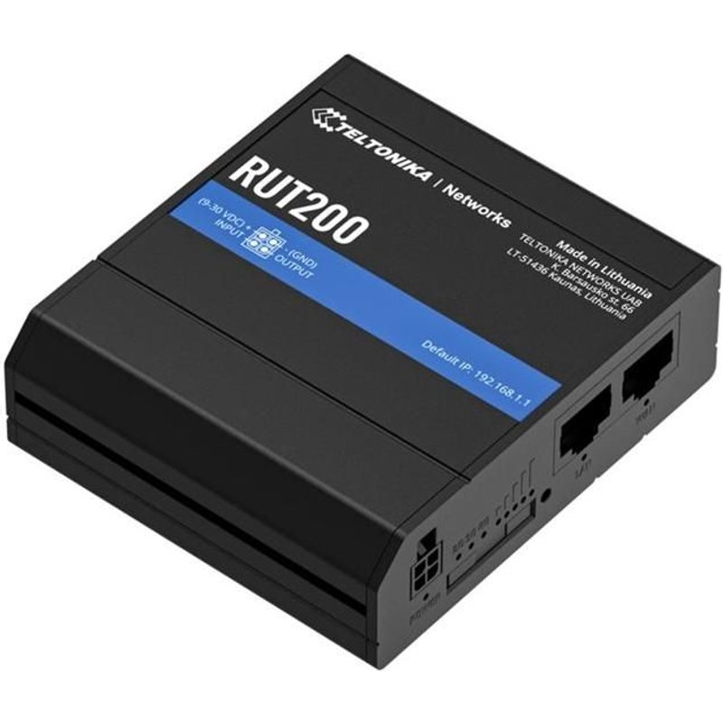 Teltonika RUT200 - Routeur sans fil - WWAN 2,4 Ghz - 4G, 2G, 3G - Montage sur rail DIN