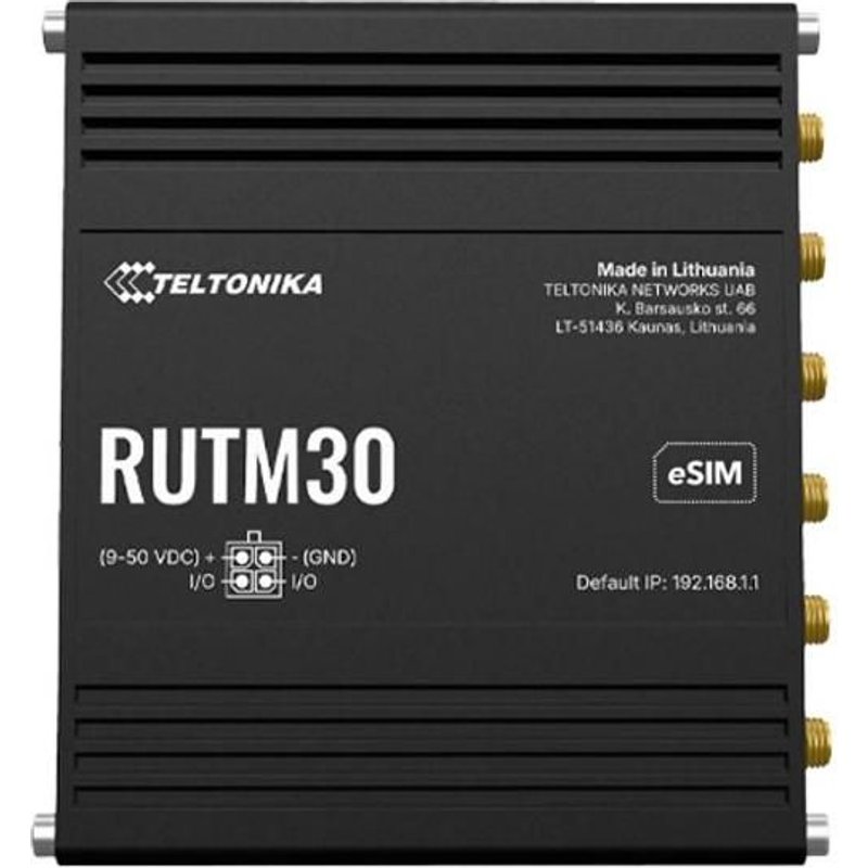 Teltonika RUTM30 - Routeur sans fil - WWAN commutateur Ă 1 port - 1GbE, PPP - Wi-Fi 5 - Bi-bande - 5G, 4G, 3G - Montage sur rail DIN, montable en surface, fixation murale
