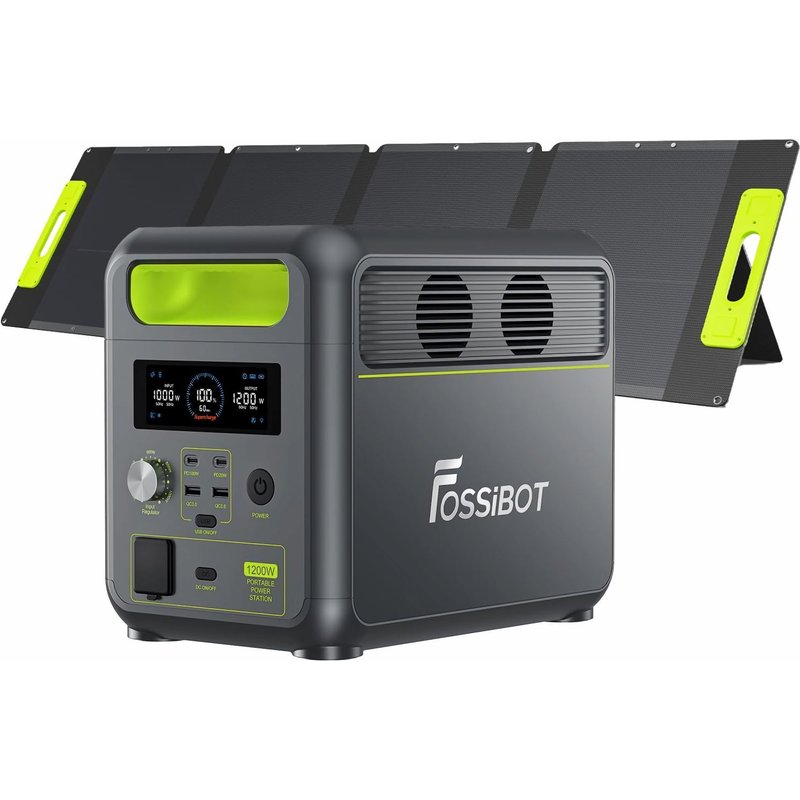 FOSSiBOT F1200 générateur électrique portable est équipé de SP110, batterie LiFePO4 a une puissance de sortie de 1200W, générateur solaire est adapté aux maisons/camping/camping-cars