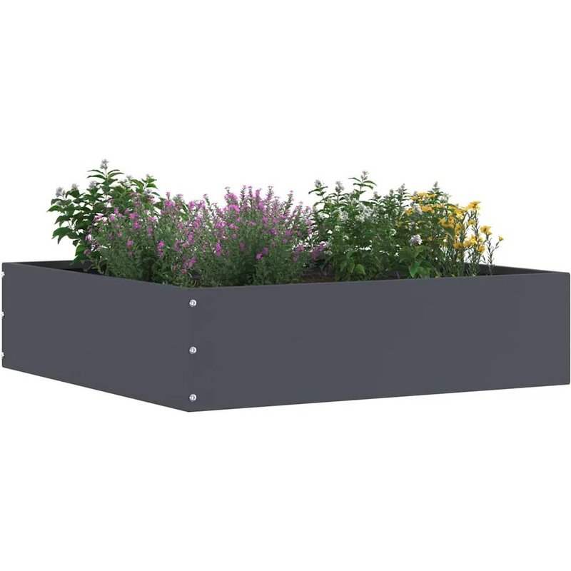 Vidaxl Bordure De Pelouse 6 Pcs Anthracite 50 X 50 X 13 Cm Acier
