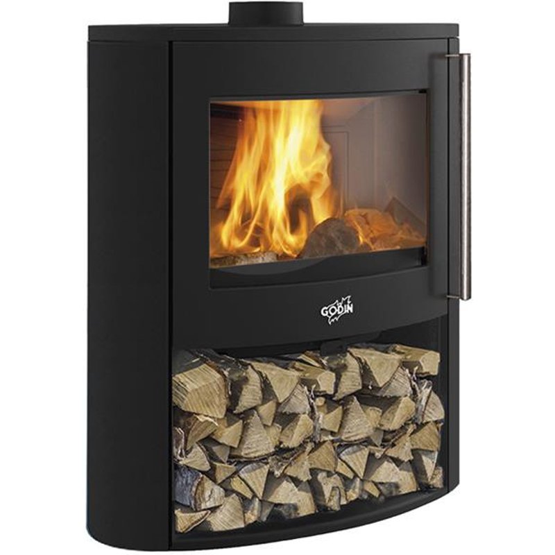 Godin - Poêle à bois 9kw noir 388245PEINTANTHRACITE