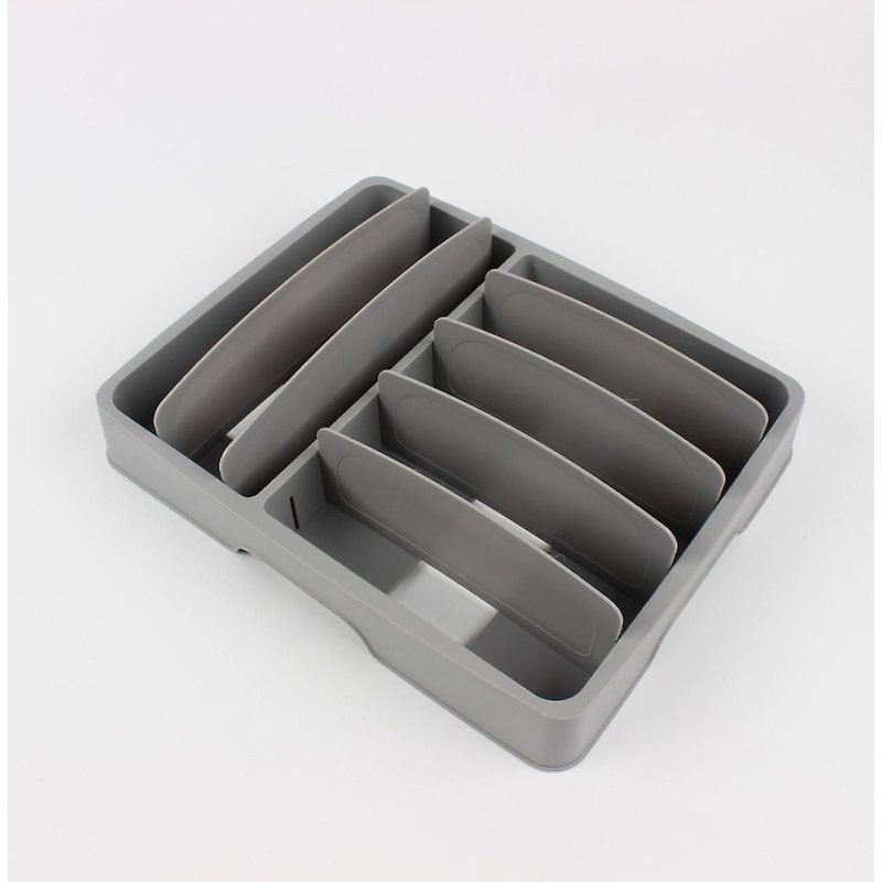 Range-Couverts Modulaire En Bambou Gris