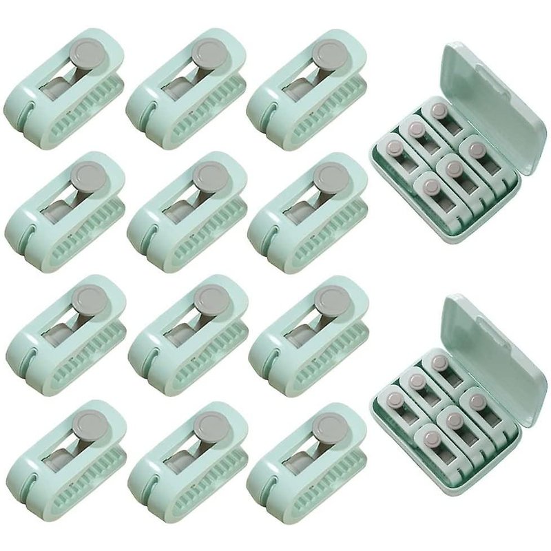 Lot De 12 Pinces De Fixation Pour Housse De Couette, 53 X 26 X 20 Mm, Sans Aiguille, Antidérapantes, Avec Boîte De Rangement.