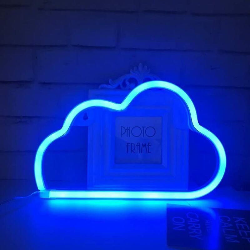 Néon, Panneau Led Nuage, Lampes Éclair, Assiettes D'amour, Lèvres, Lampe, Décoration Murale Pour Noël, Fête D'anniversaire, Chambre D'enfant, Salon, Mariage