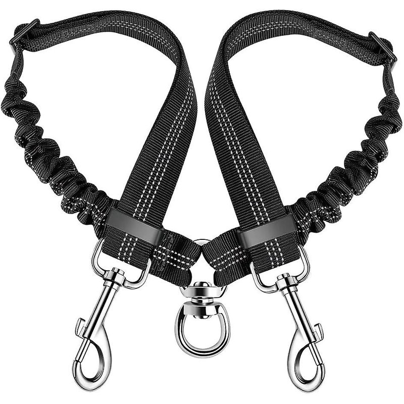 Laisse Double Pour 2 Chiens, Laisse Double Anti-Emmêlement Pour Chiens En Promenade En Entraînement, Pivotante À 360°, Longueur Réfléchissante Réglable, Double Séparateur De Fil Pour Deux