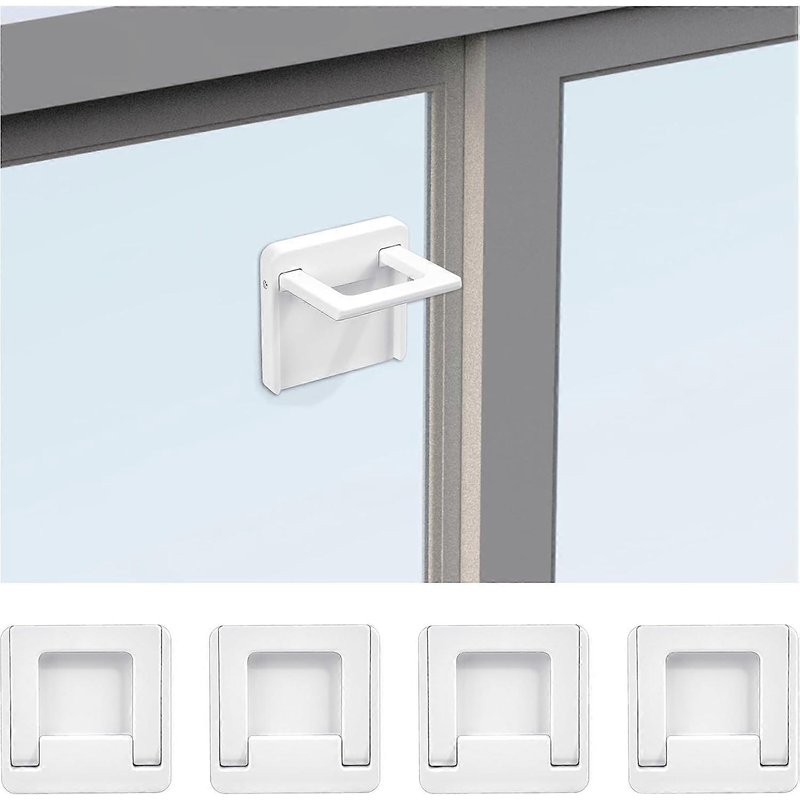 Serrure De Porte Coulissante, 4 Pièces, Sécurité Enfant Avec Tampon Adhésif, Sans Perçage, Pour La Sécurité Bébé Et Antivol