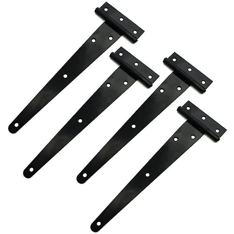 Charnière noire 4 pièces Charnières de porte Charnières de porte Charnières en T noires Charnière triangulaire Charnière en métal Charnières pour portails extérieurs et portes de grange