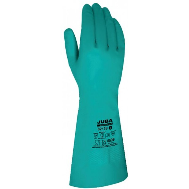 Gants sans support en nitrile floqué léger vert - sachet de 12 paires - T10 JUBA
