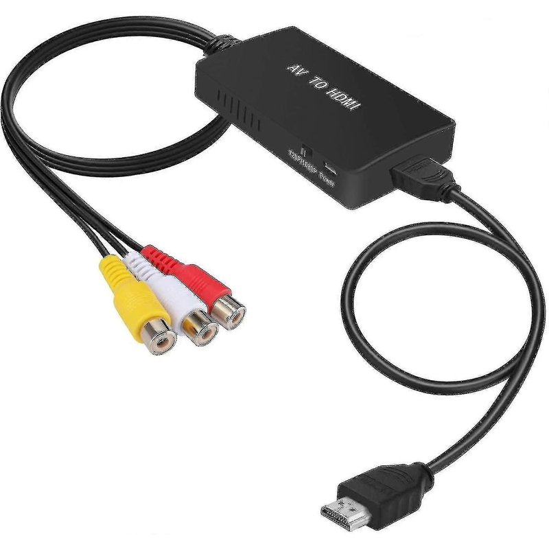 Convertisseur RCA vers HDMI - Adaptateur composite vers HDMI 1080p - Compatible PAL/NTSC