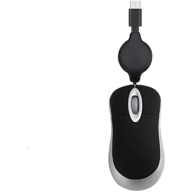 Souris Filaire USB-C Argent/Noir - Rétractable Bureau