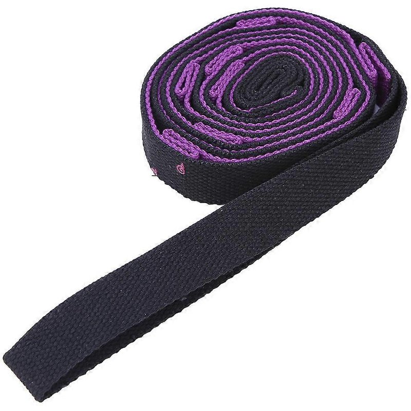 Bande De Yoga Élastique 20-25m - Entraînement Flexibilité Et Jambes - Couleur Violet Et Noir