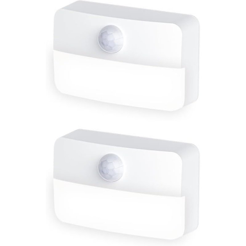 Veilleuse A Détecteur De Mouvement,2 Pièces 0,5 W Led A Coller Pour Escalier,Angle De Capteur De 120 ° Pour Chambre A Coucher,Couloir,Escalier,Halloween,Noël