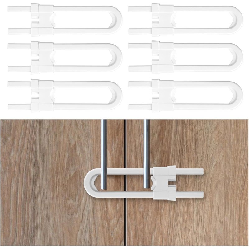 Child Safety Cupboard,6 Pcs Baby Cupboard Block - Child Safety U-Shaped Child Door Safety Suitable For Most Wardrobes,Cupboards,Drawers And Fridge Doors