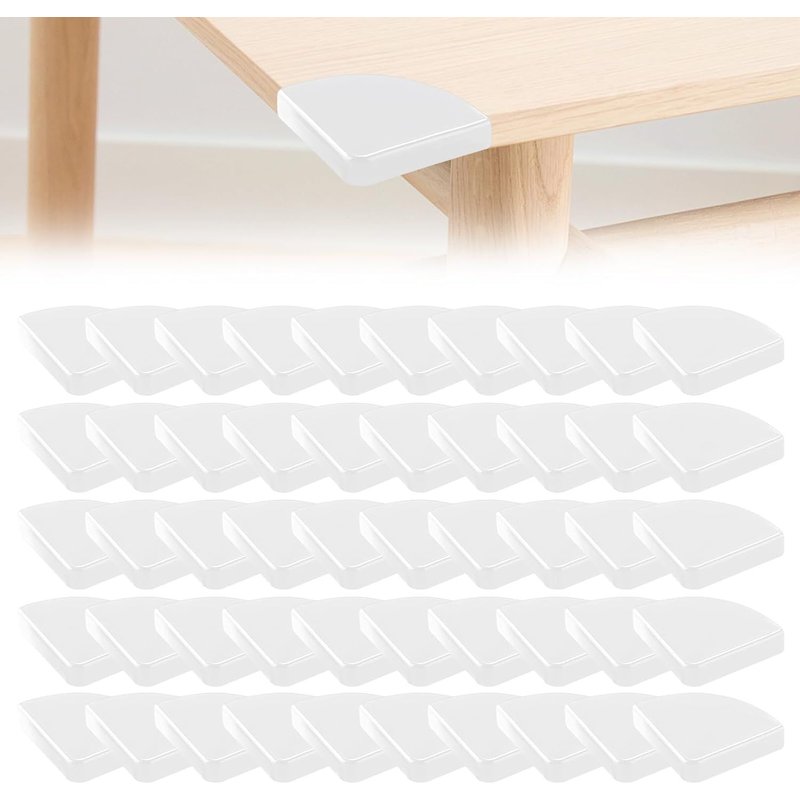 50 Pcs Baby Corner Protectors Soft Table Corner Protectors Baby Table Corner Protectors Table Corner Protectors Table Corner Protectors Stickers White