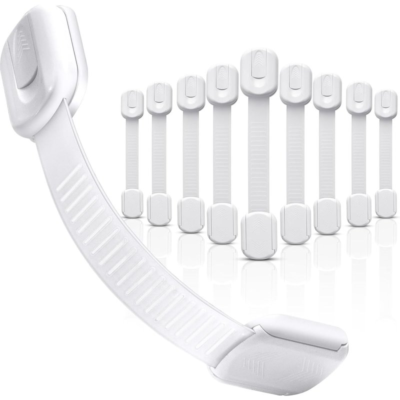 Baby Safety Door Block,10 Pieces,Drawer Lockers,Latches And Fridge Safety Cupboard Child Protection Baby Home,Extra Strong Adhesive,No Drilling (10 Pieces)