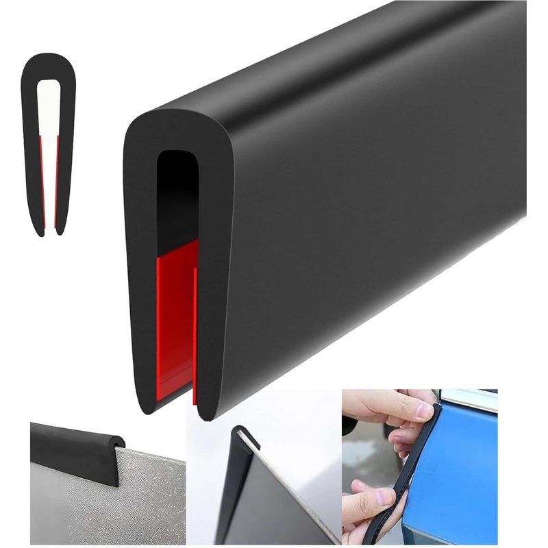 Self Adhesive Edge Protector for Sheet Metal Rubber (Black,1.5 m x 2.4 mm)